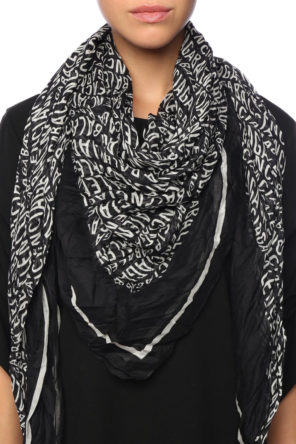 Black Logo-patterned shawl Balenciaga - Vitkac Canada